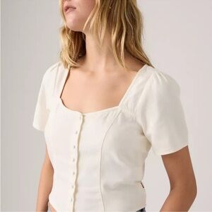 NWT Levi’s Pascale crop button down top size L